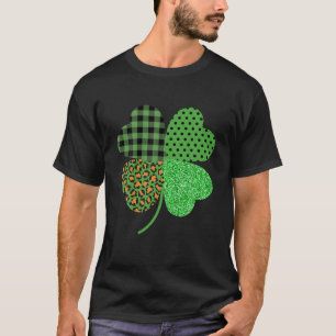 Camiseta Graciosa Placa verde de leopardo irlandés en el Dí