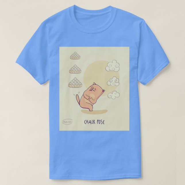 Camiseta Graciosa pose de yoga para silla de gato (Diseño del anverso)