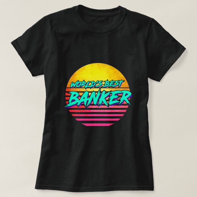 Camiseta Graciosa profesión de banquero retro (Diseño del anverso)