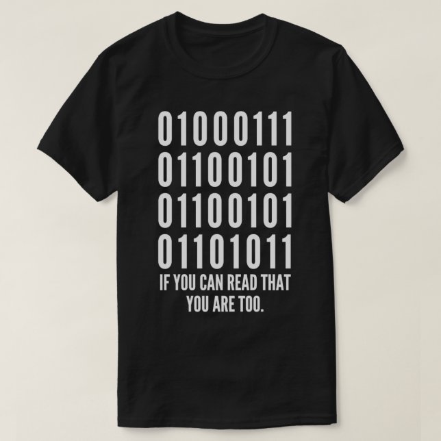 Camiseta Graciosa programación Chiste de código binario Gee (Diseño del anverso)