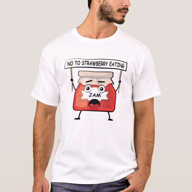 Camiseta Graciosa Protesta De La Mermelada - No A La Comida (Anverso)