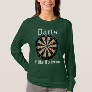 Camiseta Graciosa Puntuación En Darts Design,