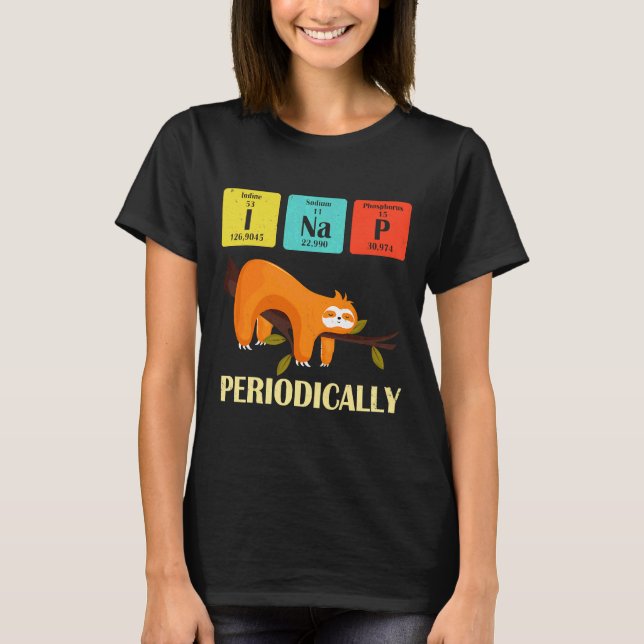 Camiseta Graciosa Química Lazy Sloth I Nap (Anverso)