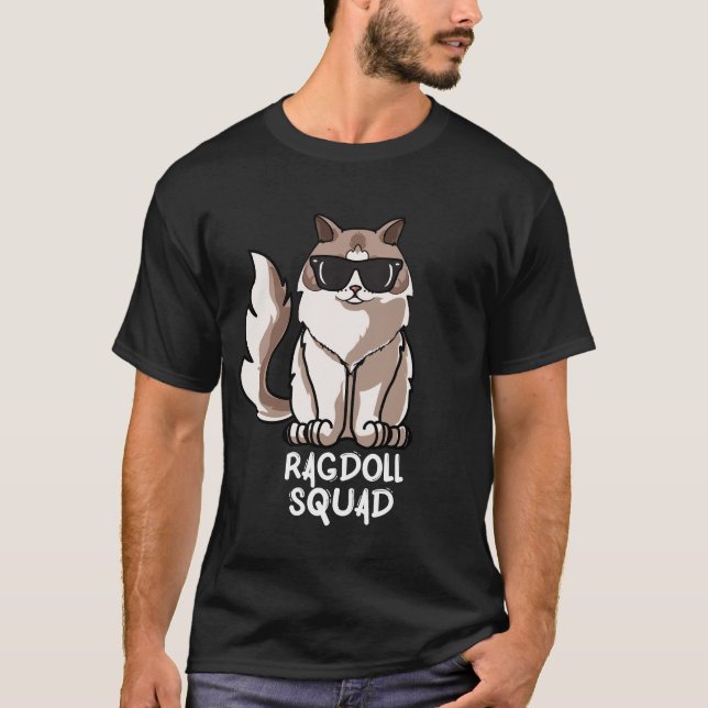 Camiseta Graciosa ragdoll Cat Squad Mom para Navidades (Anverso)