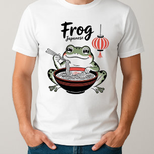 Camiseta Graciosa rana grumpy come Ramen y desplaza el arte