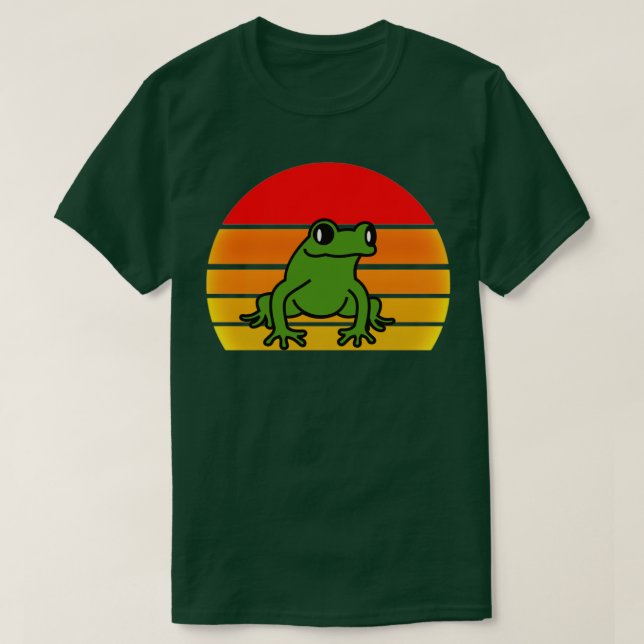 Camiseta Graciosa rana linda puesta de sol verano Regalos 1 (Diseño del anverso)