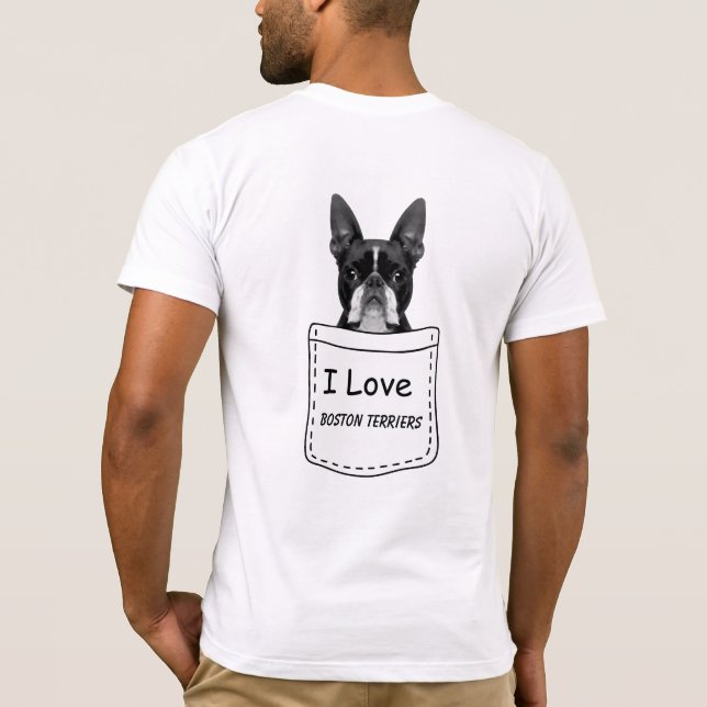 Camiseta Graciosa Raza de Perro Terrier en Boston (Reverso)