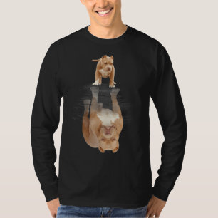 Camiseta Graciosa Reflexión Pitbull Perro Pitbull Puppy Cut