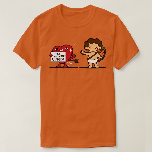Camiseta Graciosa relación de San Valentín kawaii cupido (Diseño del anverso)