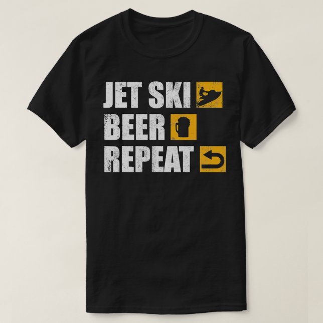 Camiseta Graciosa repetición de la cerveza Jet Ski (Diseño del anverso)