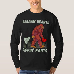 Camiseta Graciosa ruptura de pies en masa en los corazones 