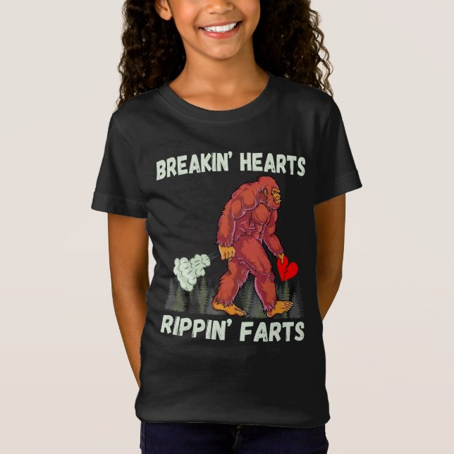 Camiseta Graciosa ruptura de pies en masa en los corazones  (Anverso)