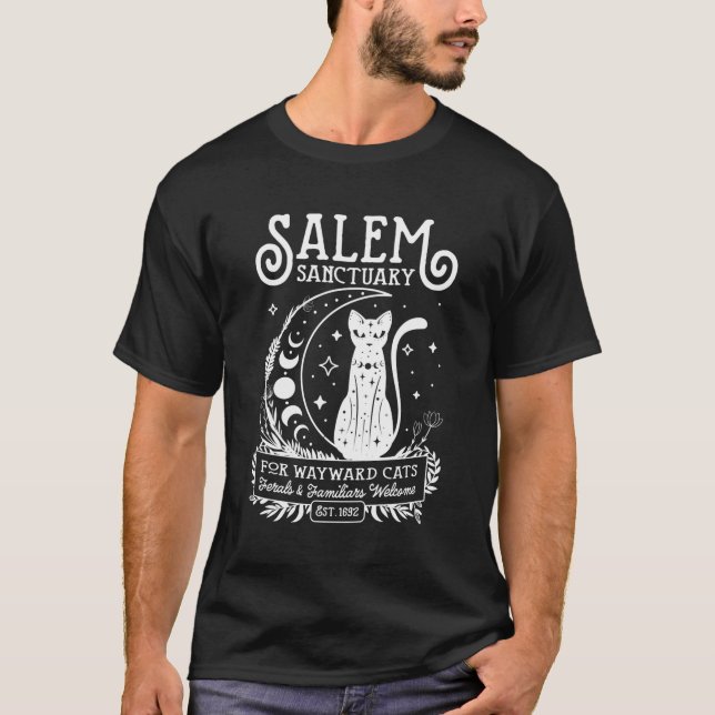 Camiseta Graciosa Salem Hogar Para Gatos Negros Wayward 169 (Anverso)