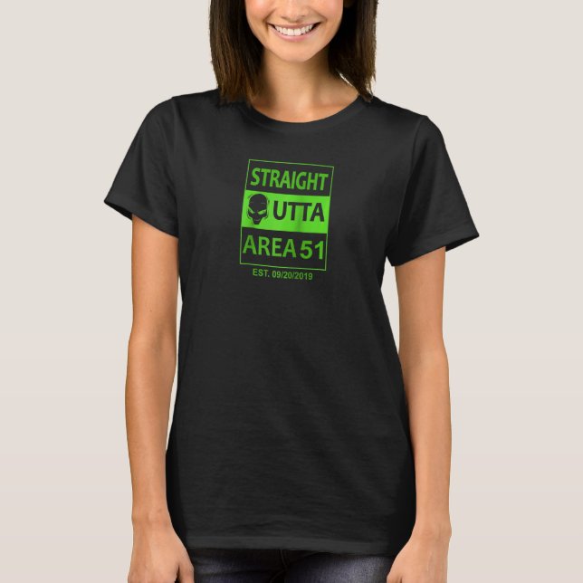 Camiseta Graciosa Salida Directa Área 51 Tee Idea Ufo Alien (Anverso)