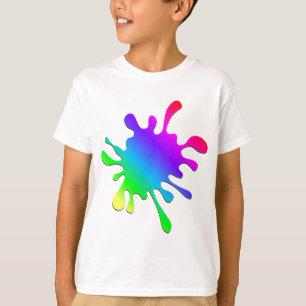 Camiseta Graciosa salpicadura de pintura arcoiris de arte c