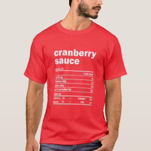 Camiseta Graciosa Salsa de Cranberry Nutrición Hechos Acció