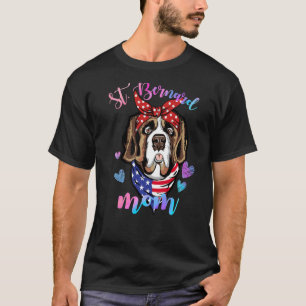 Camiseta Graciosa Santa Bernard Perro Mamá Mami Puppy Lover