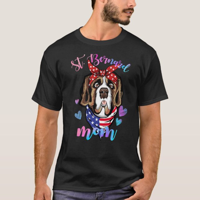 Camiseta Graciosa Santa Bernard Perro Mamá Mami Puppy Lover (Anverso)