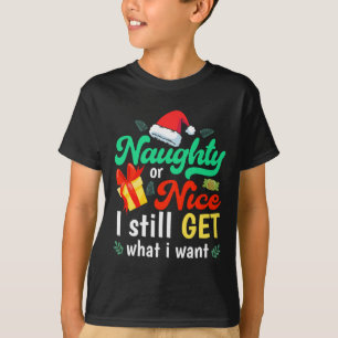 Camiseta Graciosa Santa Naughty O Agradable Que Todavía Ten