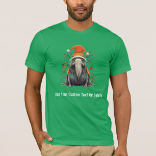 Camiseta Graciosa Santa Walrus con Navidades iluminando