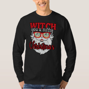 Camiseta Graciosa Santa Witch, una Feliz Navidad