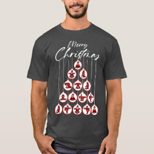 Camiseta Graciosa Santa Yoga Posee Pun Men Fea Christma