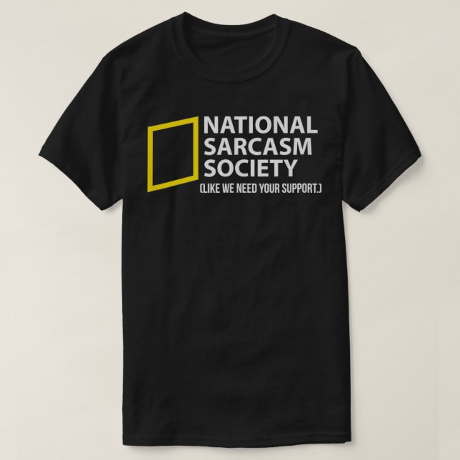 Camiseta Graciosa Sarcástica Sociedad Nacional de Sarcasmo (Diseño del anverso)