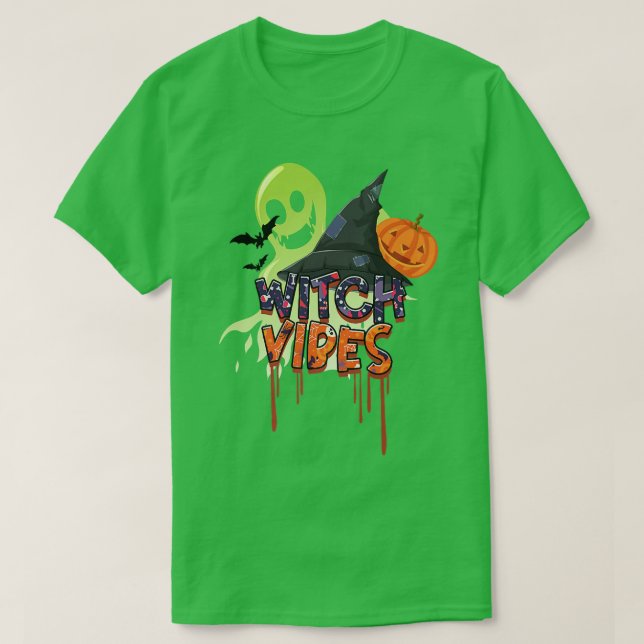 Camiseta Graciosa Scary Witch Vibes (Diseño del anverso)