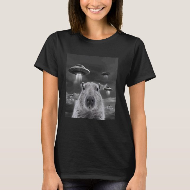 Camiseta Graciosa selfie de capibara con el capibara de páj (Anverso)