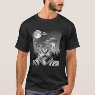 Camiseta Graciosa selfie de gato alienígena con idea de reg