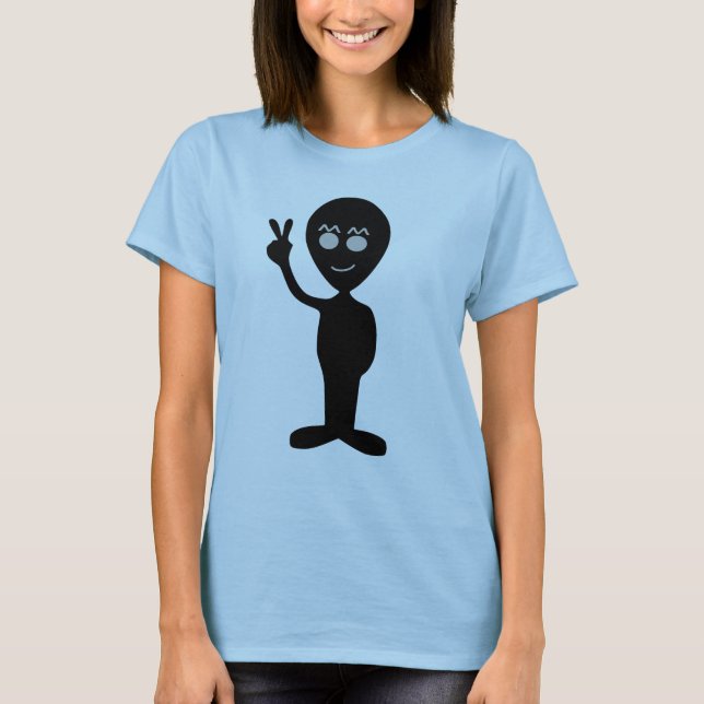 Camiseta Graciosa señal de paz alienígena T-Shirt (Anverso)