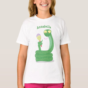 Camiseta Graciosa serpiente verde con maraca personalizado