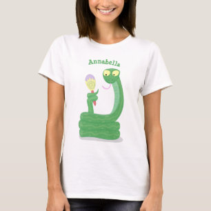 Camiseta Graciosa serpiente verde con maraca personalizado