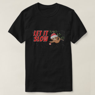 Camiseta Graciosa Sloth que desacelere a los Navidades