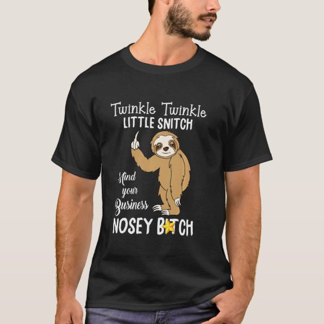 Camiseta Graciosa Sloth Twinkle Twinkle Pequeña Snack Mind  (Anverso)