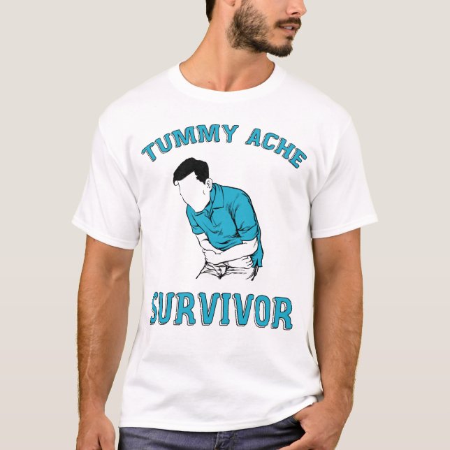 Camiseta Graciosa Sobreviviente De Ache Tummy Para Hombres  (Anverso)