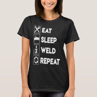 Camiseta Graciosa Soldadura Comer Sueño Soldadura Tela De R