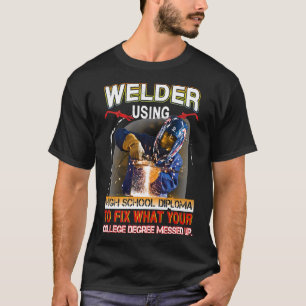 Camiseta Graciosa soldadura Tee Orgulloso regalo de bienven
