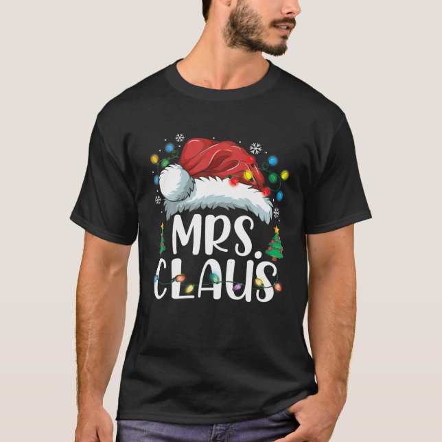 Camiseta Graciosa Sra Claus Santa Hat Navidades coincidiend (Anverso)