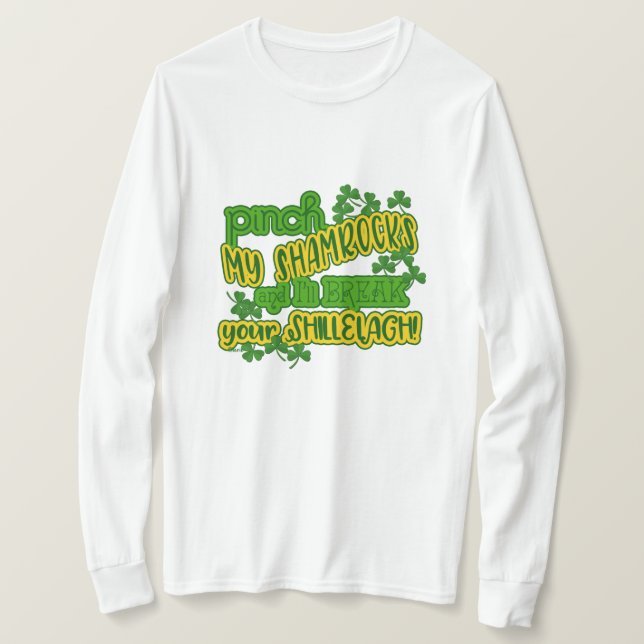 Camiseta Graciosa St. Patrick's Women Shamrock Shillelagh (Anverso del diseño)