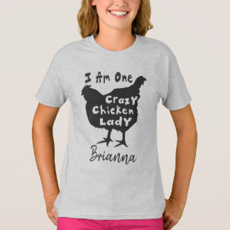 Camiseta Graciosa Super Cute Loca Chicken Lady Personalizad