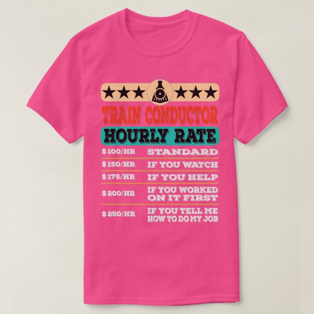 Camiseta Graciosa tarifa horaria del director de trenes de  (Diseño del anverso)