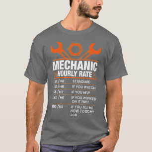 Camiseta Graciosa tarifa mecánica por hora de regalo Tarifa