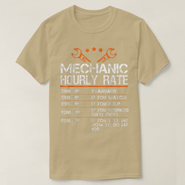 Camiseta Graciosa tarifa mecánica por hora GiftTarifas labo (Diseño del anverso)