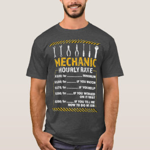 Camiseta Graciosa tarifa mecánica por hora Regalo Tarifas d