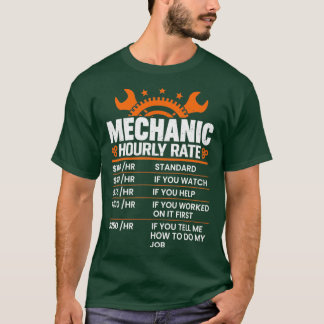 Camiseta Graciosa tarifa mecánica por hora Regalo Tarifas l