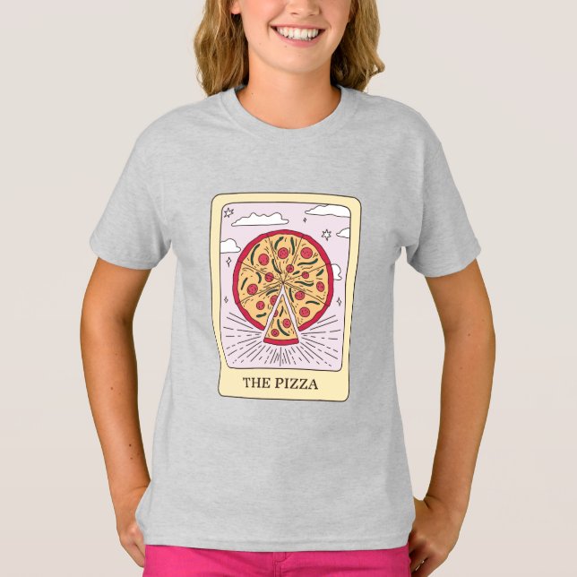 Camiseta Graciosa Tarjeta Tarot Pizza (Anverso)