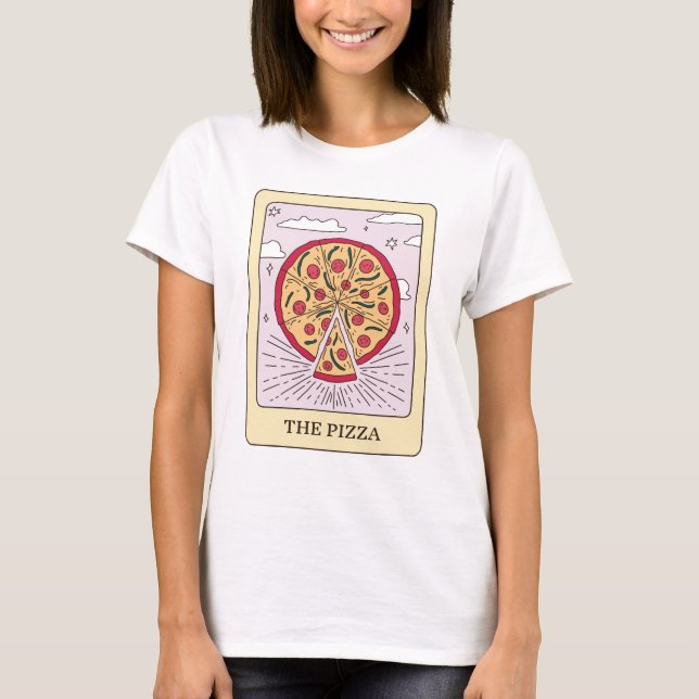 Camiseta Graciosa Tarjeta Tarot Pizza (Anverso)