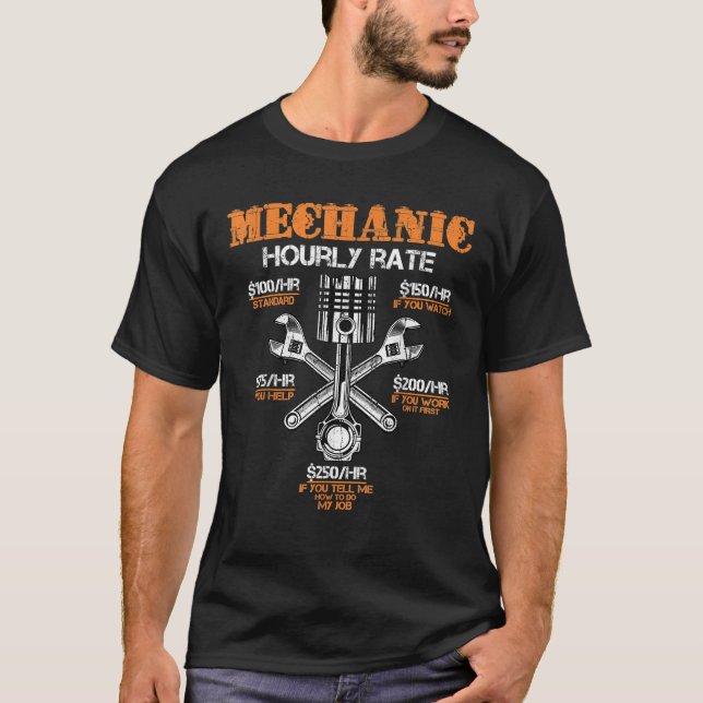 Camiseta Graciosa Tasa Mecánica Horaria Tasa De Gif Tasa De (Anverso)
