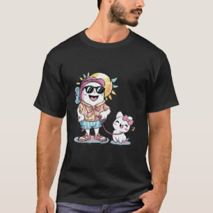 Camiseta Graciosa temporada estival para gatos fantasma